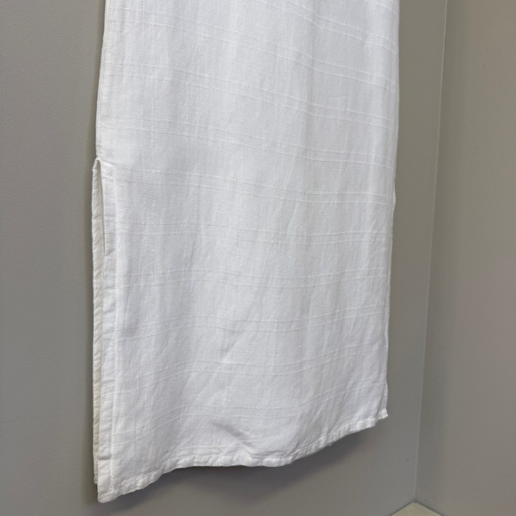 Style & Co White Textured Linen Blend V Neck Sleeveless Midi Dress Size 4P - Picture 4 of 9